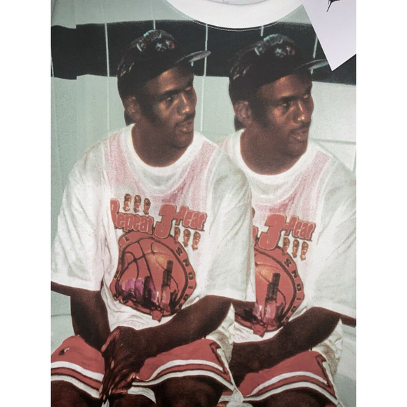MENS JORDAN FLIGHT HERITAGE T SHIRT_SAIL/BLACK SIZE XL - Picture 5 of 10